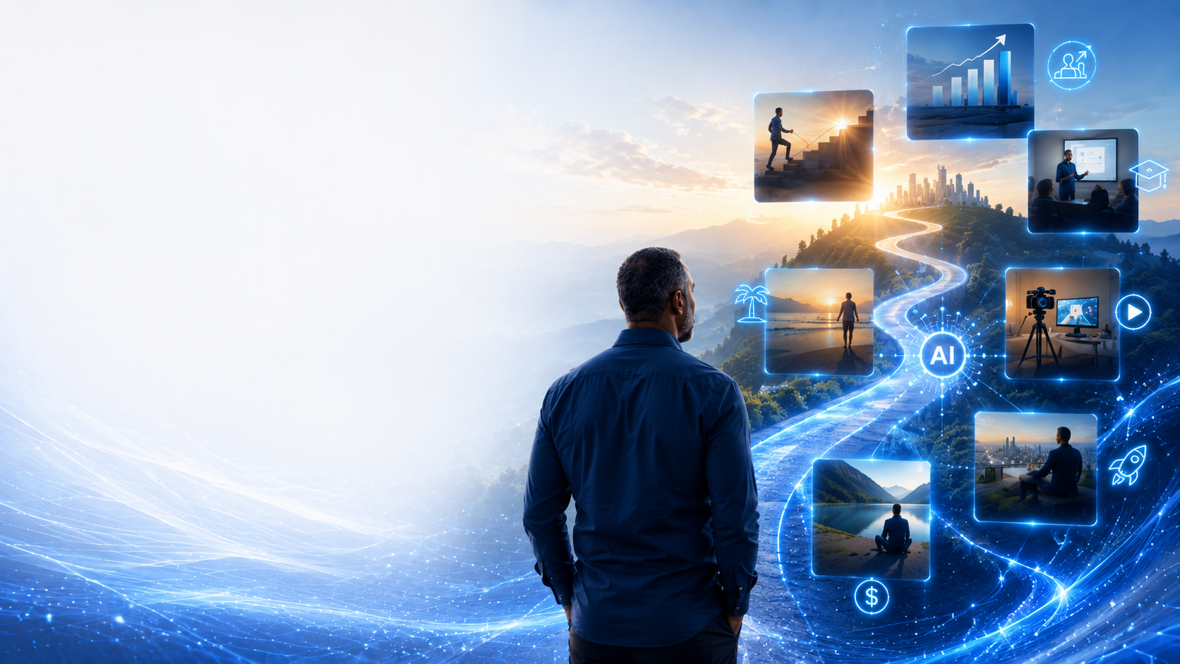 Man looking at His Options for his AI vision